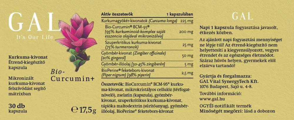 GAL Biocurcumin+ (30 kapszula)